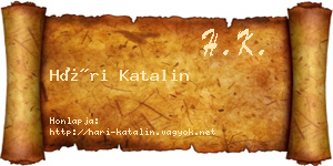 Hári Katalin névjegykártya
